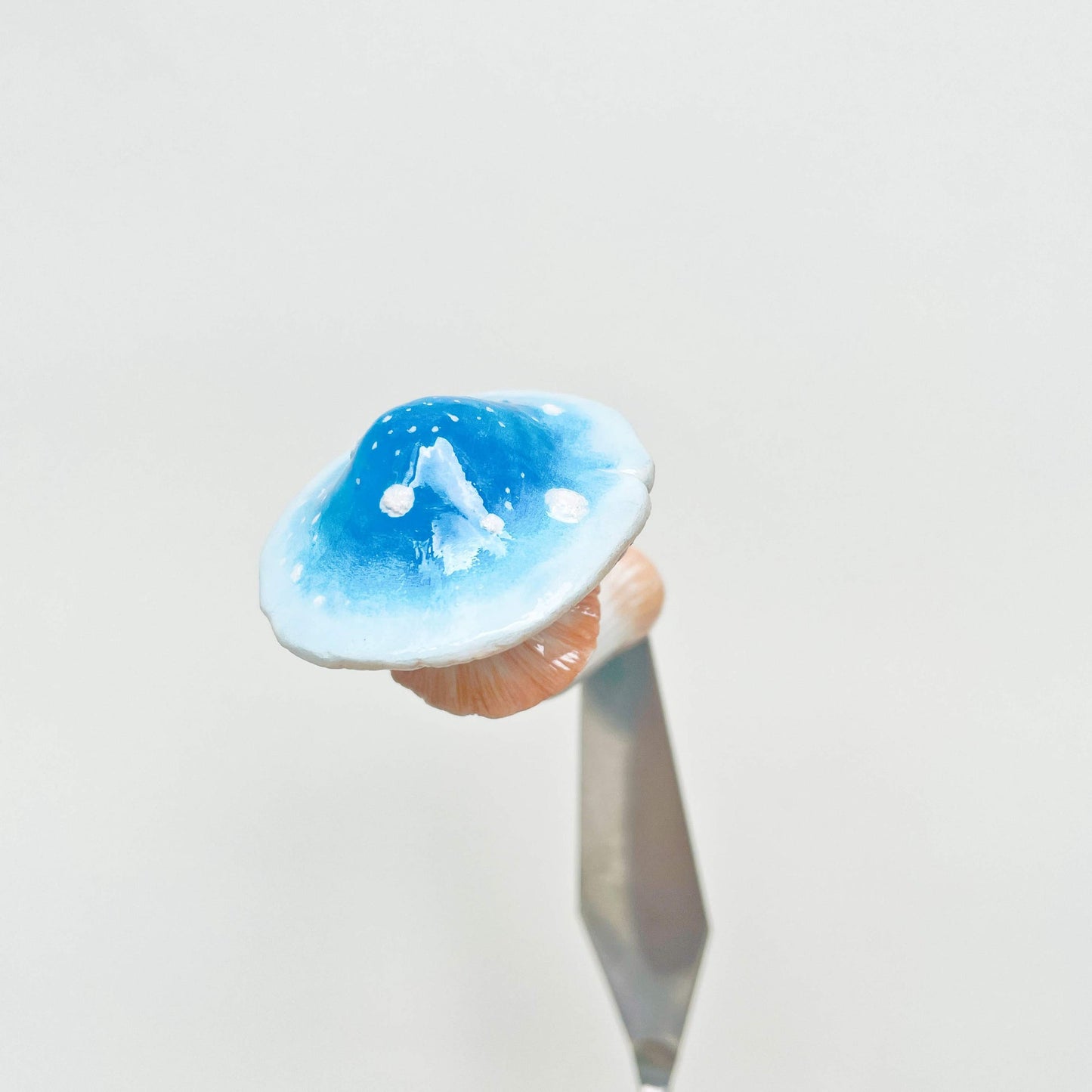 Blue-White Gradient Mushroom Fridge Magnet