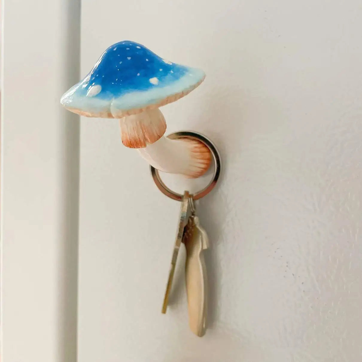 Blue-White Gradient Mushroom Fridge Magnet